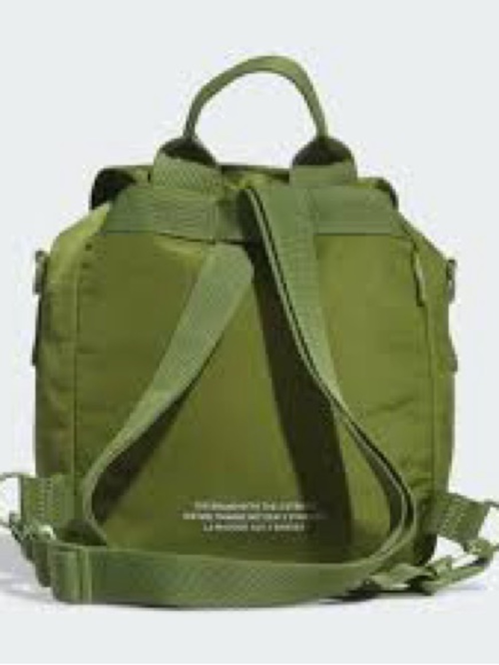adidas micro three stripes Green tech Mini Backpack Front Zip Pocket new - Picture 2 of 4